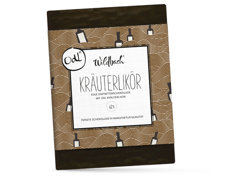 Odl Kräuterlikör - Gefüllte Edelbitter-Schokolade von Wildbach